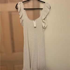 Altar'd State Black and White Ruffled Midi Sundress